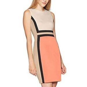 Calvin Klein Coral Color-block Dress